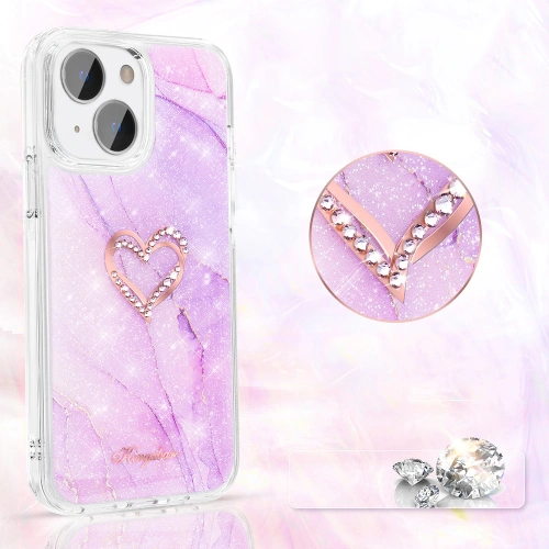 Kup Etui Kingxbar Epoxy Swarovski Apple iPhone 13 marmorat violet - KGX358 - {ean13} - Sklep Home Screen