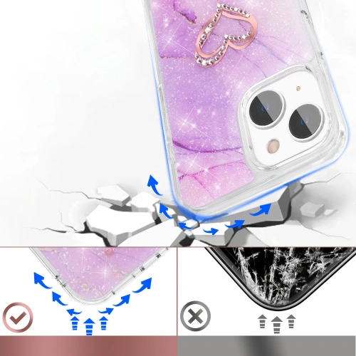 Kup Etui Kingxbar Epoxy Swarovski Apple iPhone 13 marmorat violet - KGX358 - {ean13} - Sklep Home Screen