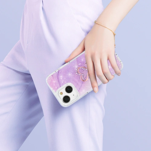 Kup Etui Kingxbar Epoxy Swarovski Apple iPhone 13 marmorat violet - KGX358 - {ean13} - Sklep Home Screen
