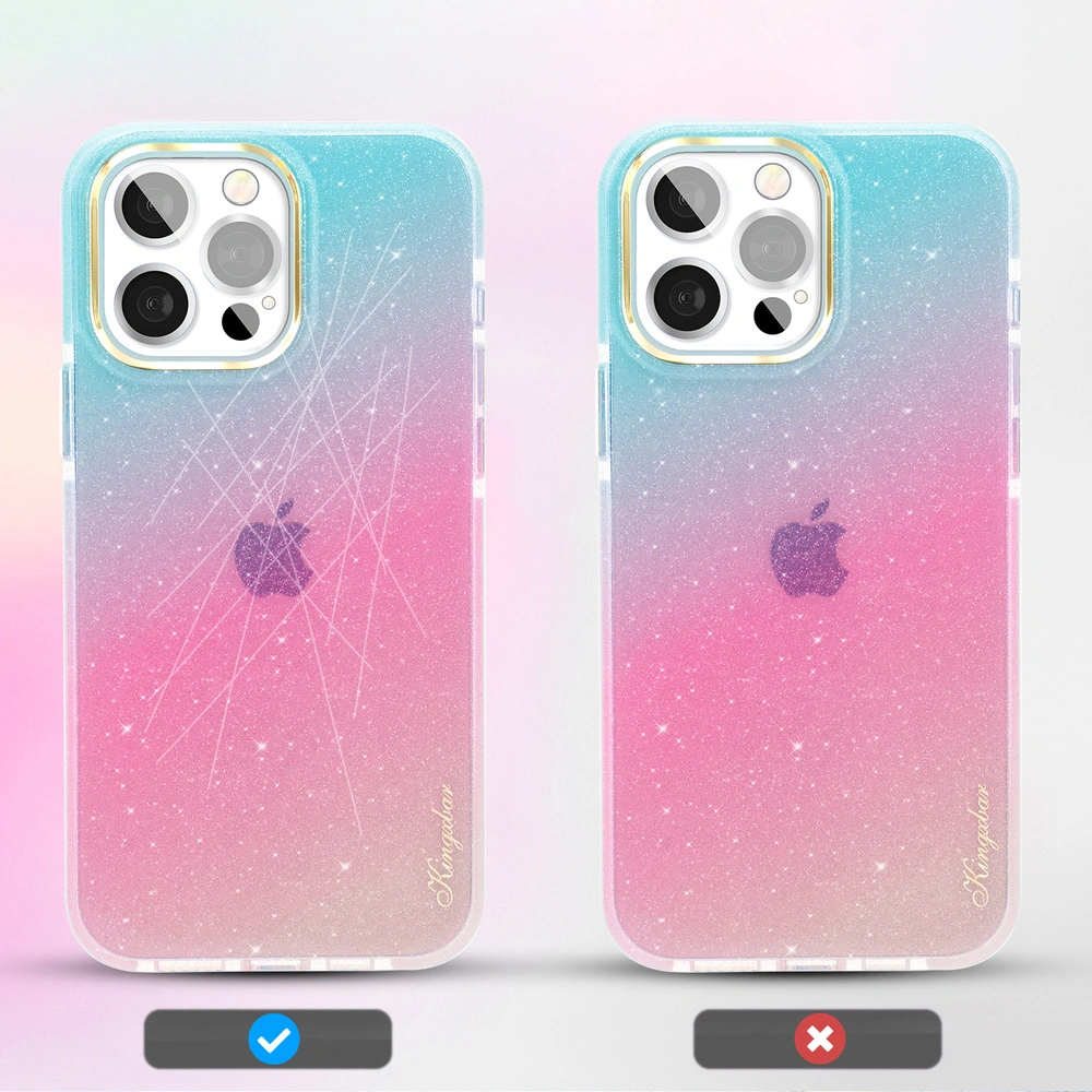 Etui Kingxbar Ombre Apple iPhone 13 Pro niebieskoróżowy
