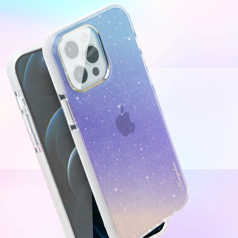 Etui Kingxbar Ombre Apple iPhone 13 niebieskoróżowy