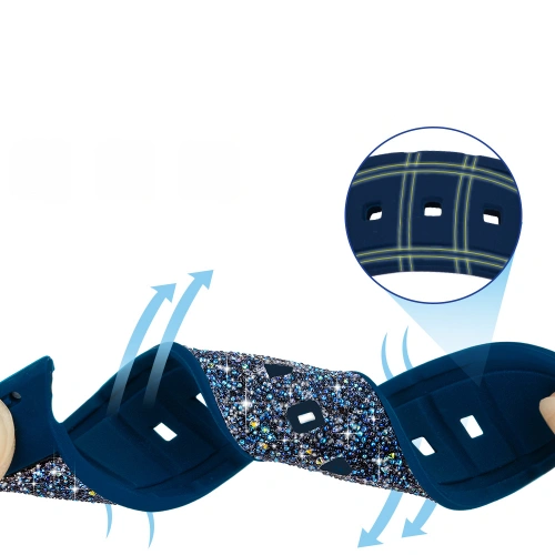 Kup Kingxbar Crystal Fabric Band Apple Watch 4/5/6/7/8/SE 40/41mm kék - KGX367 - {ean13} - Sklep Home Screen
