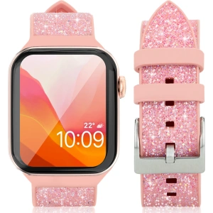 Kup Kingxbar Crystal Fabric Band Apple Watch 4/5/6/7/8/SE 40/41mm rosa - KGX368 - {ean13} - Sklep Home Screen