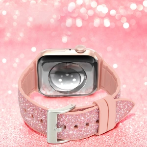 Kup Kingxbar Crystal Fabric Band Apple Watch 4/5/6/7/8/SE 40/41mm różowy - KGX368 - {ean13} - Sklep Home Screen