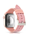Kup Kingxbar Crystal Fabric Band Apple Watch 4/5/6/7/SE/8/9/Ultra 44/45/49mm růžový - KGX371 - {ean13} - Sklep Home Screen