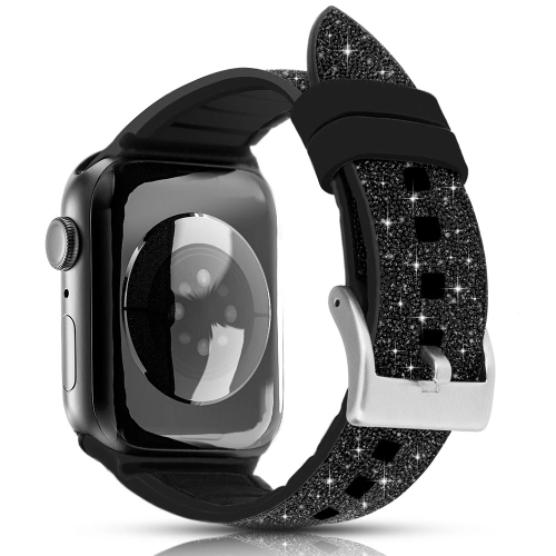 Buy Kingxbar Crystal Fabric Band Apple Watch 4/5/6/7/SE/8/9/Ultra 44/45/49mm black - KGX372 - {ean13} - Home Screen Store Europe