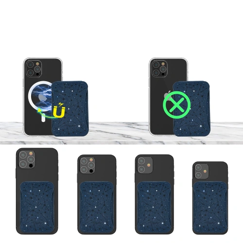 Kup Magnetyczny portfel Kingxbar Magnetic Pocket MagSafe Apple Apple iPhone 12/13/14 Series niebieski - KGX380 - {ean13} - Sklep Home Screen