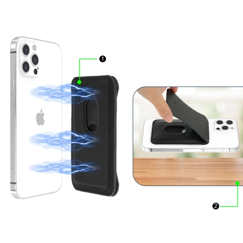 Kup Portofel magnetic Kingxbar Magnetic Pocket MagSafe Apple Apple iPhone 12/13/14 Series negru - KGX381 - {ean13} - Sklep Home Screen