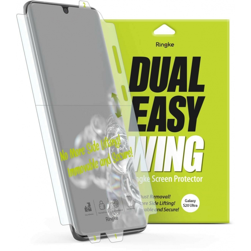 Kup Folia hydrożelowa Ringke Dual Easy Wing Full Cover Samsung Galaxy S20 Ultra [2 PACK] - 8809688898112 - RGK1124 - Homescreen.pl