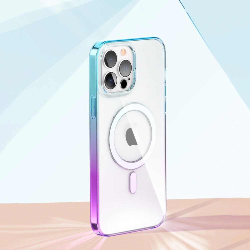 Etui Kingxbar PQY Gradient MagSafe Apple iPhone 13 Pro fioletowo-niebieski