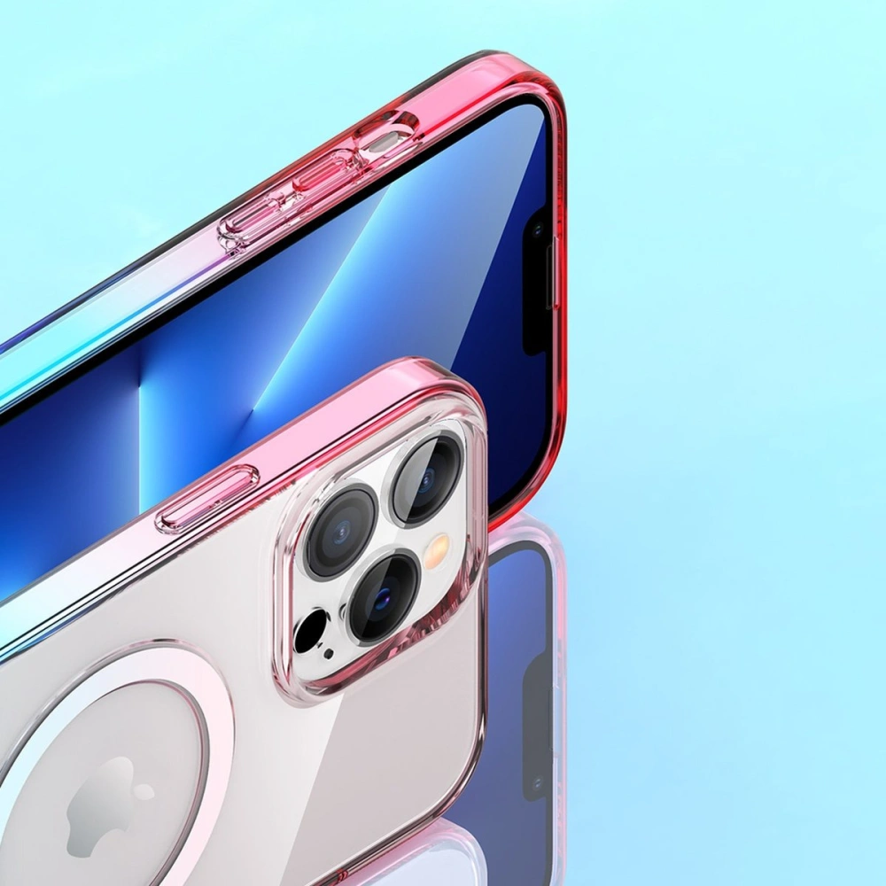 Etui Kingxbar PQY Gradient MagSafe Apple iPhone 13 Pro fioletowo-niebieski
