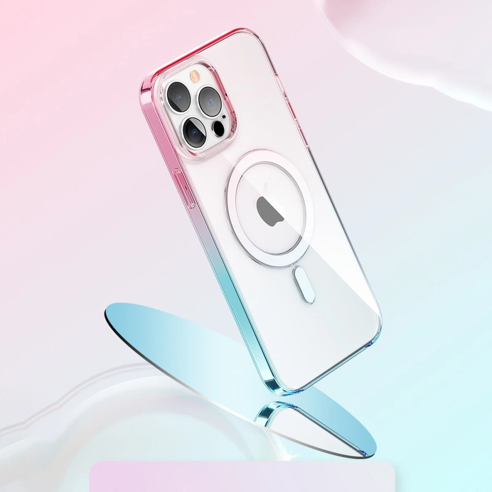 Etui Kingxbar PQY Gradient MagSafe Apple iPhone 13 Pro Max niebiesko-różowy