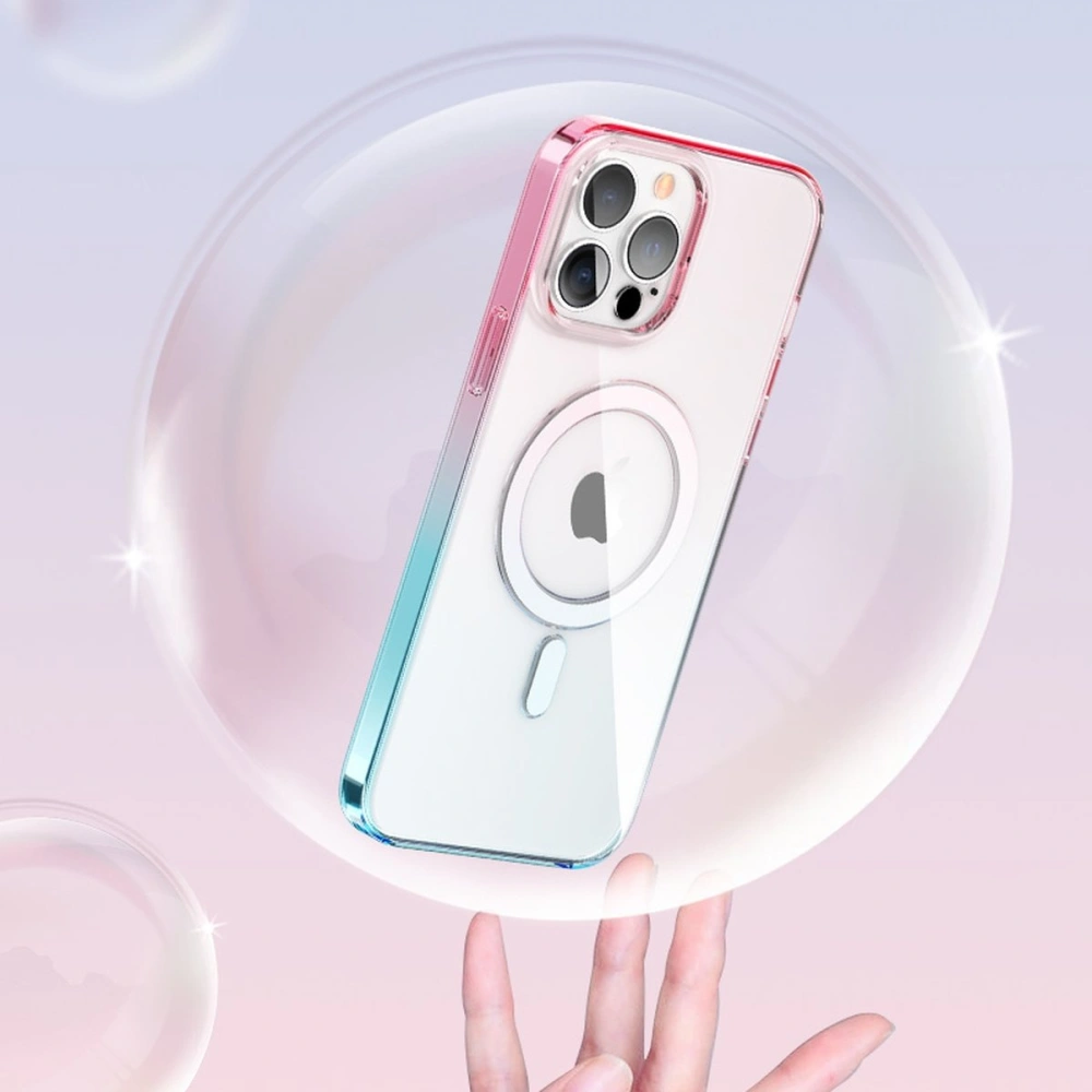 Etui Kingxbar PQY Gradient MagSafe Apple iPhone 13 Pro Max niebiesko-różowy