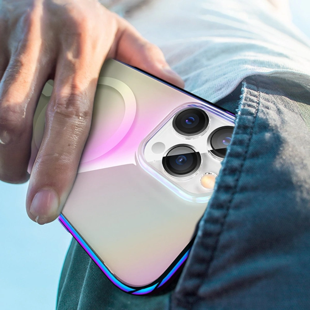 Etui Kingxbar PQY Nebula MagSafe Apple iPhone 13 Pro fioletowy