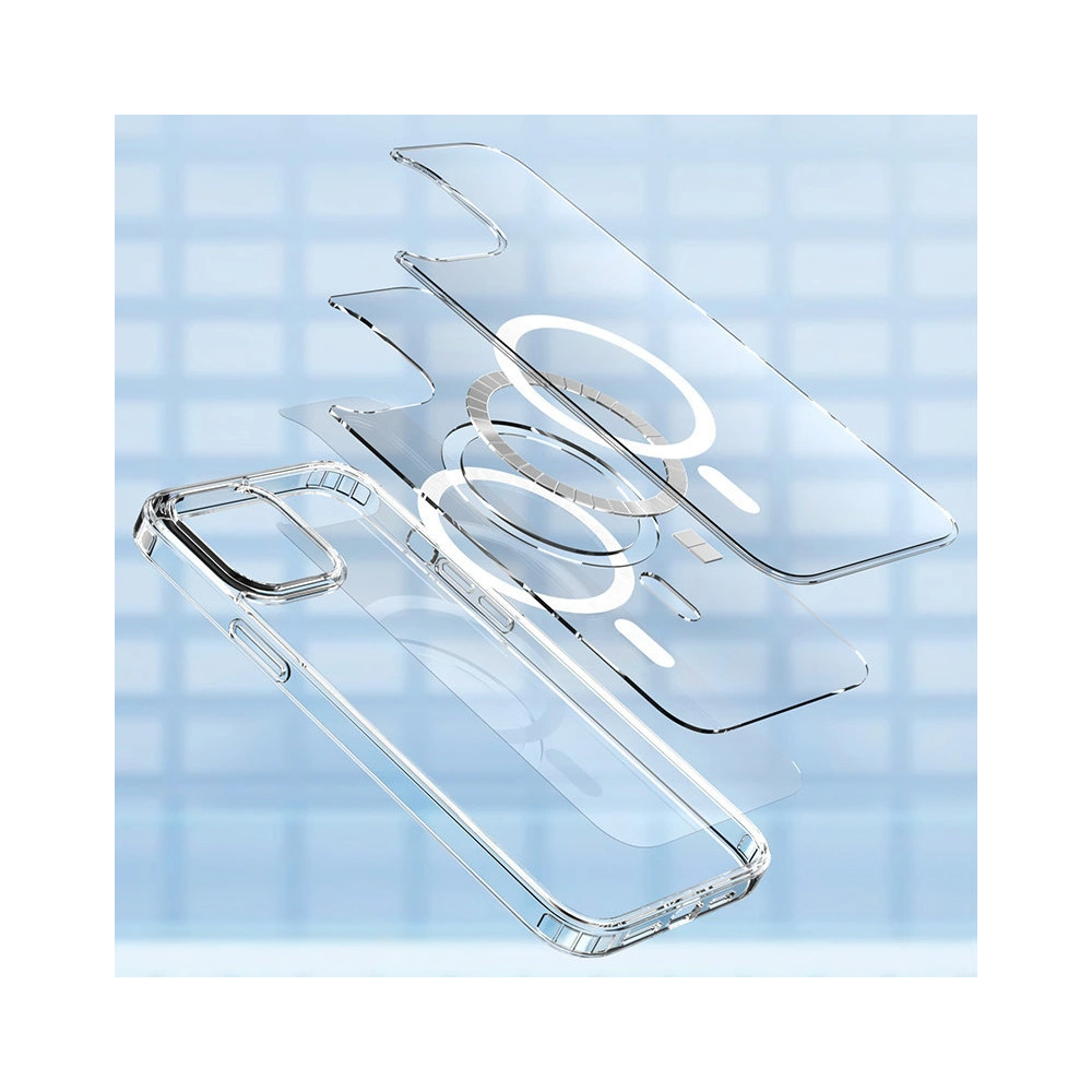 Etui Kingxbar PQY Crystal MagSafe Apple iPhone 13 Pro Max przezroczysty