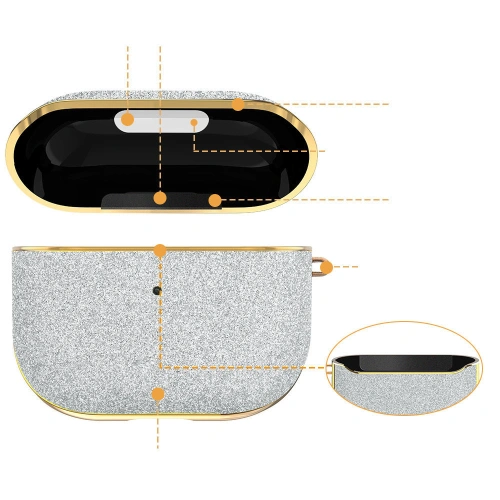 Kup Case Kingxbar Bling Pods Apple AirPods 3 silber - KGX451 - {ean13} - Sklep Home Screen