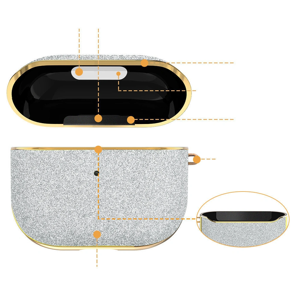 Etui Kingxbar Bling Pods Apple AirPods 3 srebrny