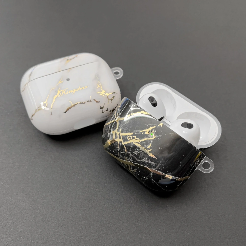 Etui Kingxbar Marble Pods Apple AirPods 3 czarny