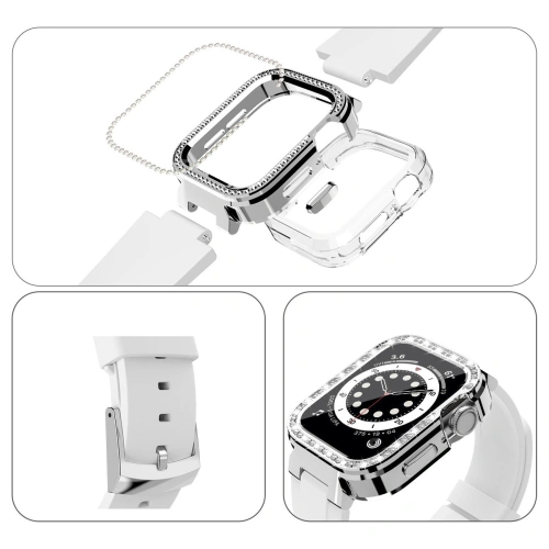 Kup Kingxbar Hvězdný Apple Watch 4/5/6/7/8/SE 40/41mm bílý průhledný - KGX456 - {ean13} - Sklep Home Screen