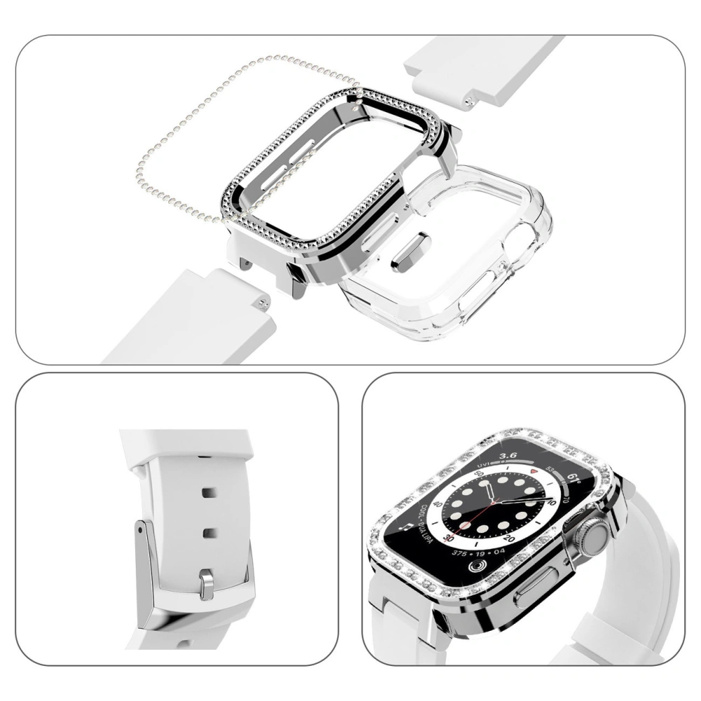 Kingxbar Starry Apple Watch 4/5/6/7/8/SE 40/41mm biały przezroczysty