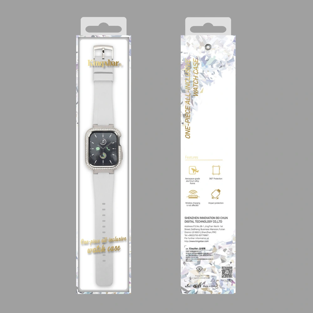 Kingxbar Starry Apple Watch 4/5/6/7/8/SE 40/41mm biały przezroczysty