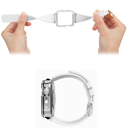 Kup Kingxbar Hvězdný Apple Watch 4/5/6/7/8/SE 40/41mm bílý průhledný - KGX456 - {ean13} - Sklep Home Screen
