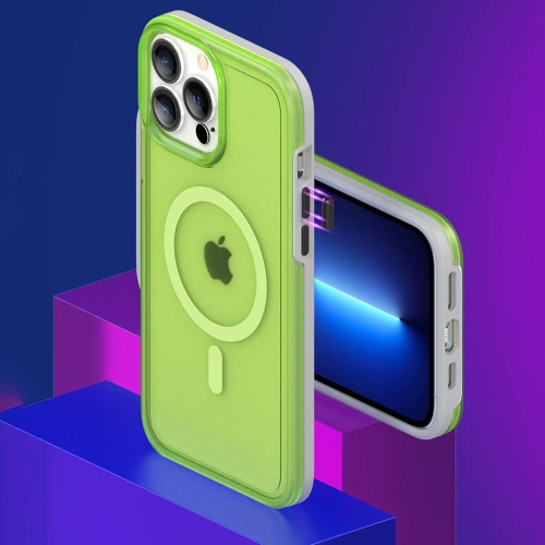 Kup Etui Kingxbar PQY Fluorescence MagSafe Apple iPhone 13 Pro Max czerwony - KGX459 - {ean13} - Sklep Home Screen