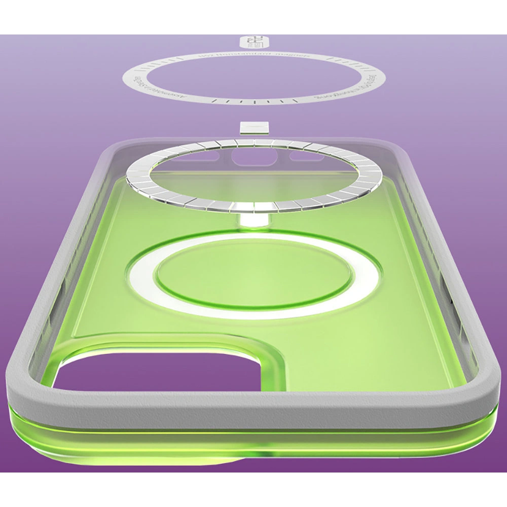 Etui Kingxbar PQY Fluorescence MagSafe Apple iPhone 13 zielony