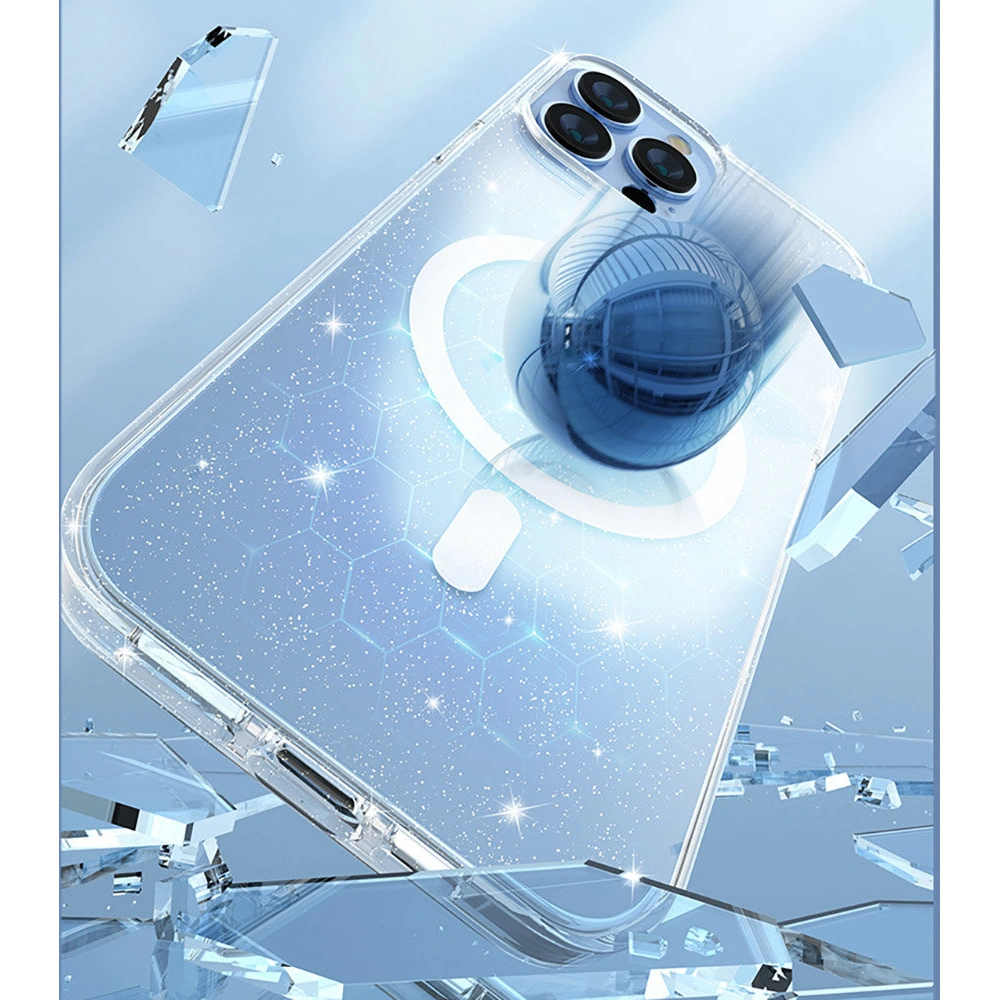 Etui Kingxbar PQY Elegant MagSafe Apple iPhone 13 Pro tęczowy