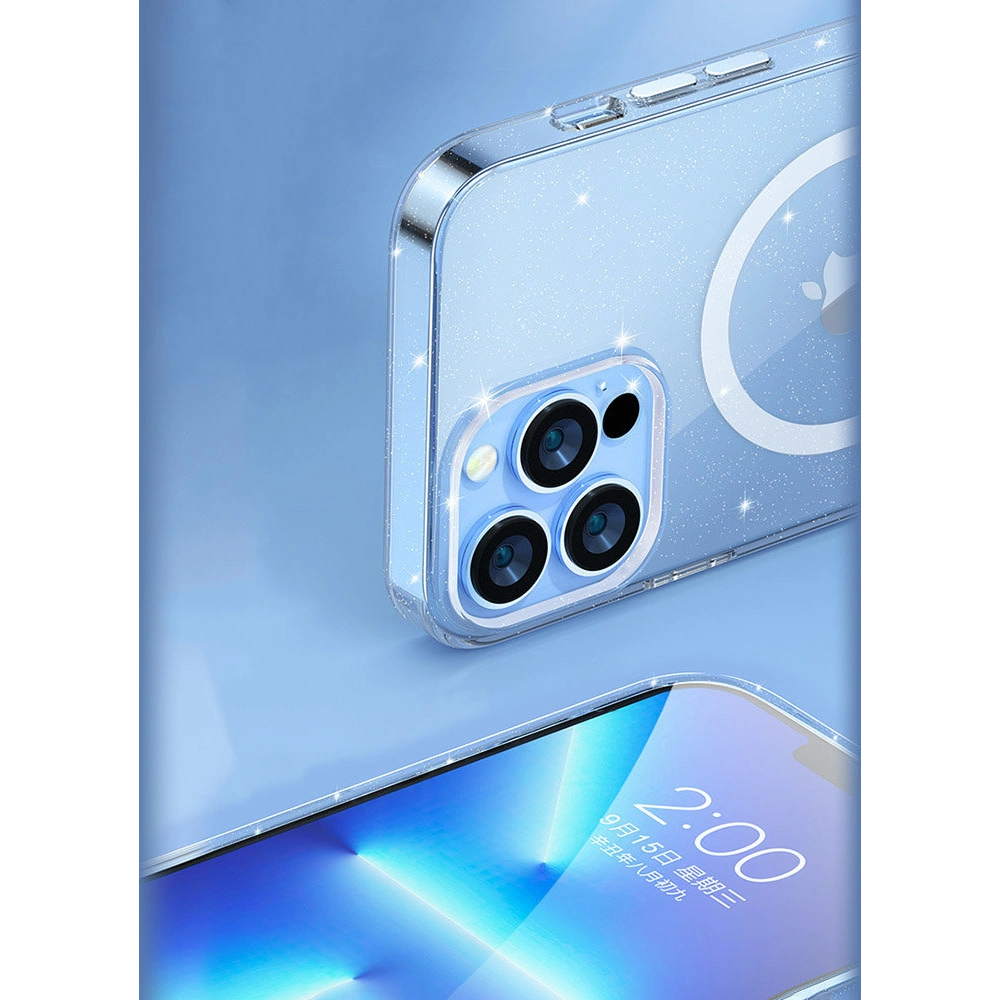 Etui Kingxbar PQY Elegant MagSafe Apple iPhone 13 Pro Max tęczowy