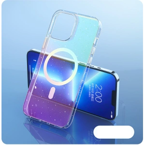 Etui Kingxbar PQY Elegant MagSafe Apple iPhone 13 Pro srebrny