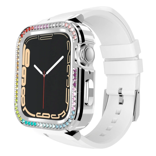 Kup Kingxbar Starry Apple Watch 4/5/6/7/8/SE 40/41mm weiß Regenbogen - KGX474 - {ean13} - Sklep Home Screen