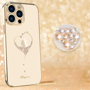 Etui Kingxbar Wish Swarovski Apple iPhone 13 złoty