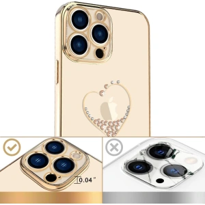 Etui Kingxbar Wish Swarovski Apple iPhone 13 złoty