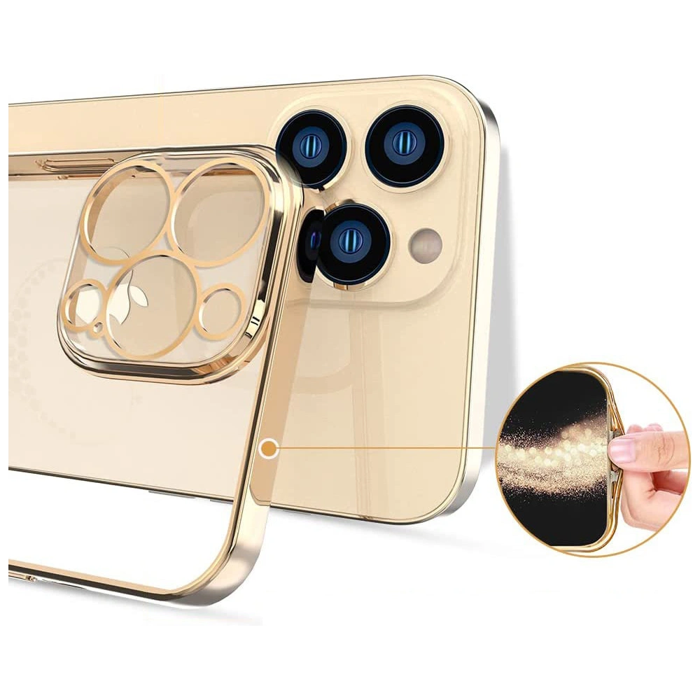 Etui Kingxbar Wish Swarovski Apple iPhone 13 Pro złoty