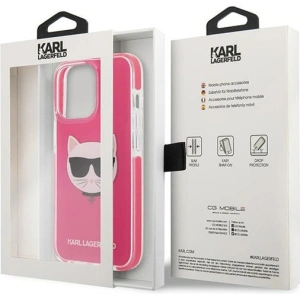 Buy Karl Lagerfeld KLHCP13XTPECPI Apple iPhone 13 Pro Max hardcase fuschia Choupette Head - KLD1198 - {ean13} - Home Screen Store Europe