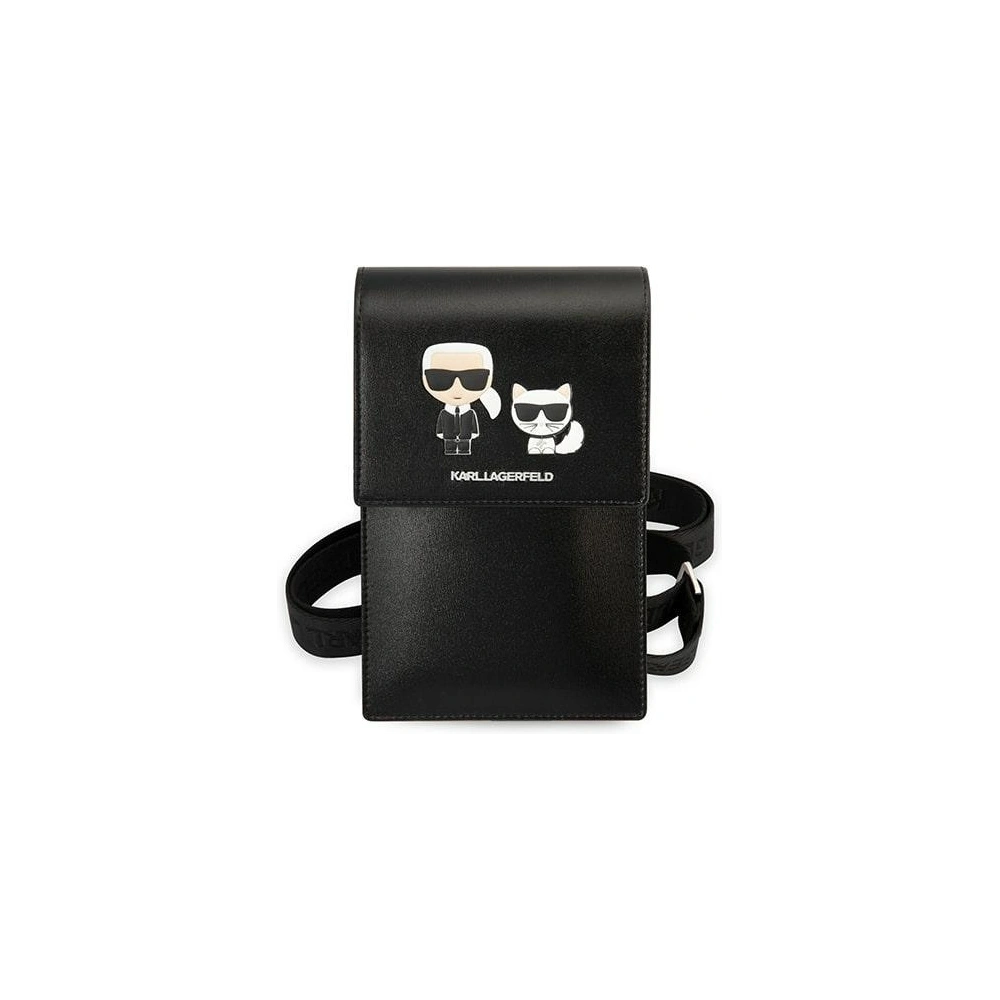 Torebka Karl Lagerfeld KLWBSAKCHSK czarny/black Embossed Ikonik Karl i Choupette