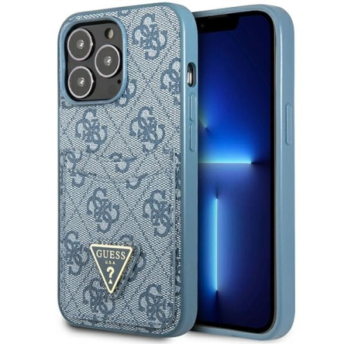 Kup Case Guess GUHCP13LP4TPB Apple iPhone 13 Pro blau/hardcase 4G Triangle Logo Kartensteckplatz - GUE2199 - {ean13} - Sklep Home Screen
