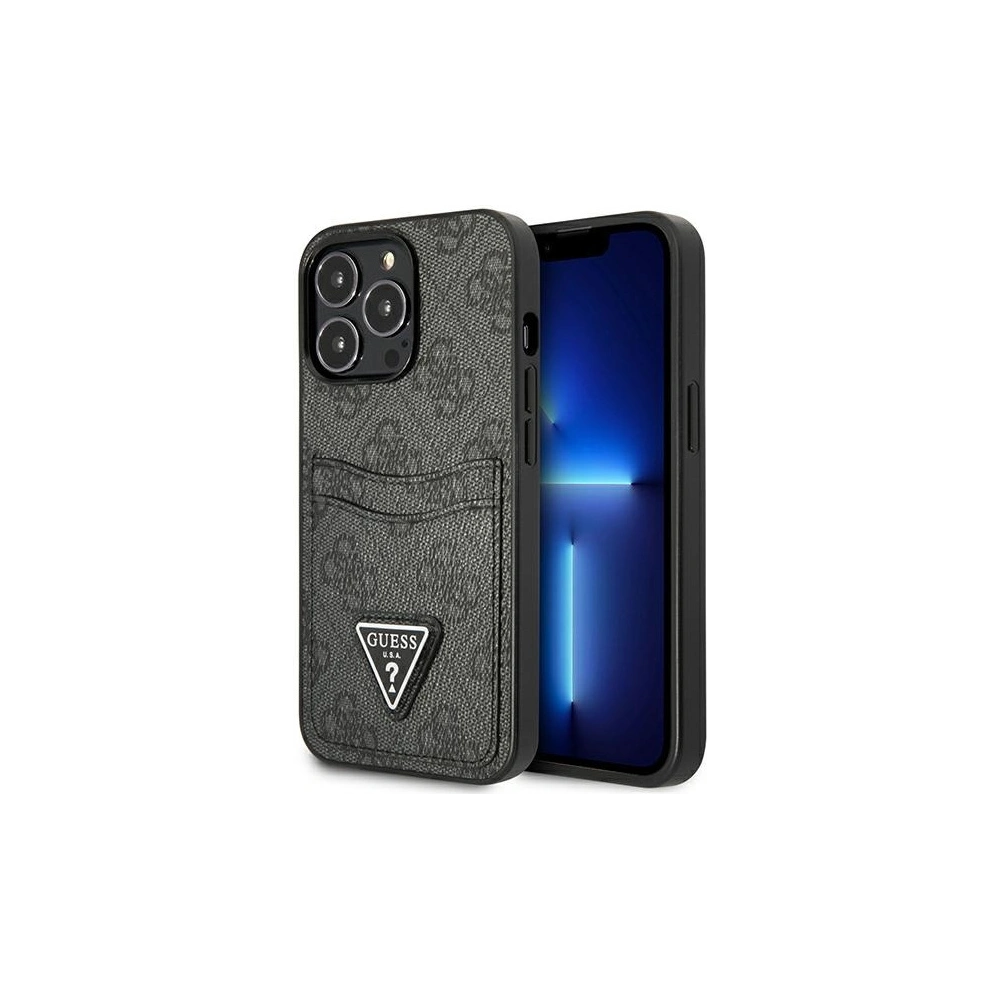 Etui Guess GUHCP13LP4TPK Apple iPhone 13 Pro czarny/black hardcase 4G Triangle Logo Cardslot