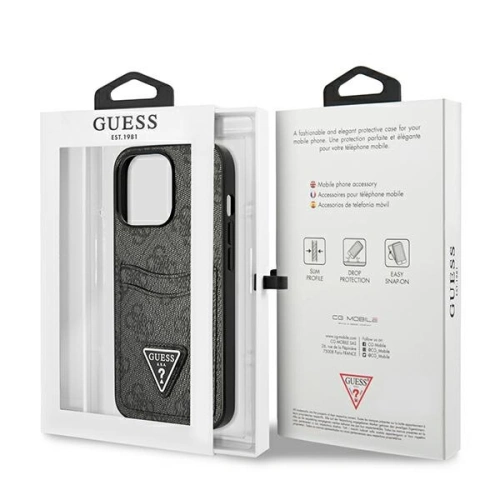 Kup Case Guess GUHCP13LP4TPK Apple iPhone 13 Pro schwarz/black Hardcase 4G Triangle Logo Kartenfach - GUE2200 - {ean13} - Sklep Home Screen