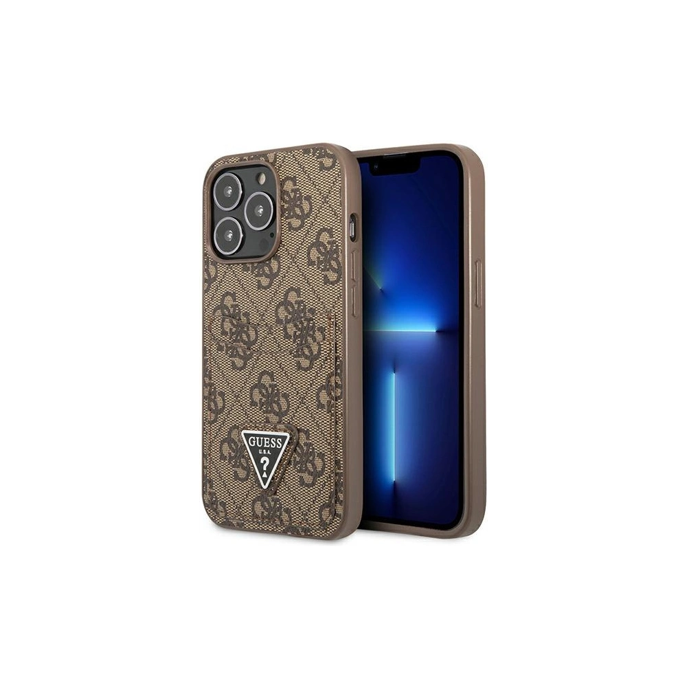 Etui Guess GUHCP13LP4TPW Apple iPhone 13 Pro brązowy/brown hardcase 4G Triangle Logo Cardslot