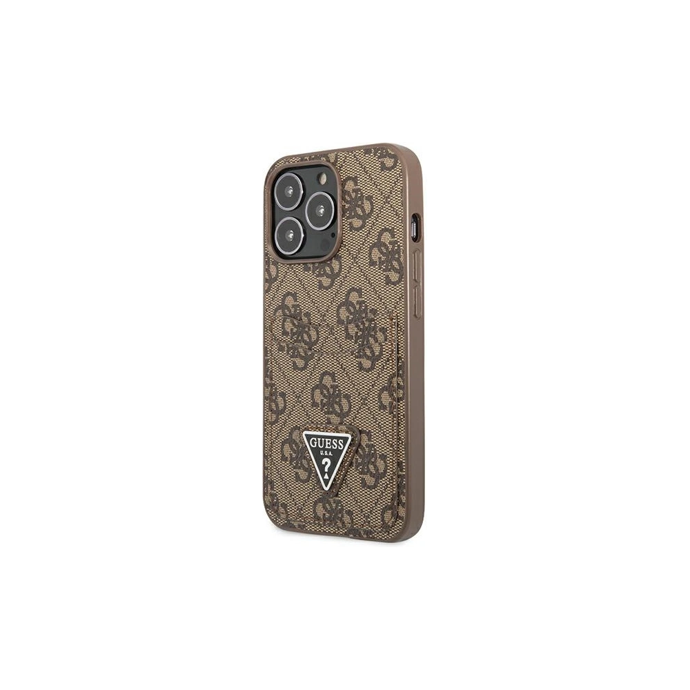 Etui Guess GUHCP13LP4TPW Apple iPhone 13 Pro brązowy/brown hardcase 4G Triangle Logo Cardslot