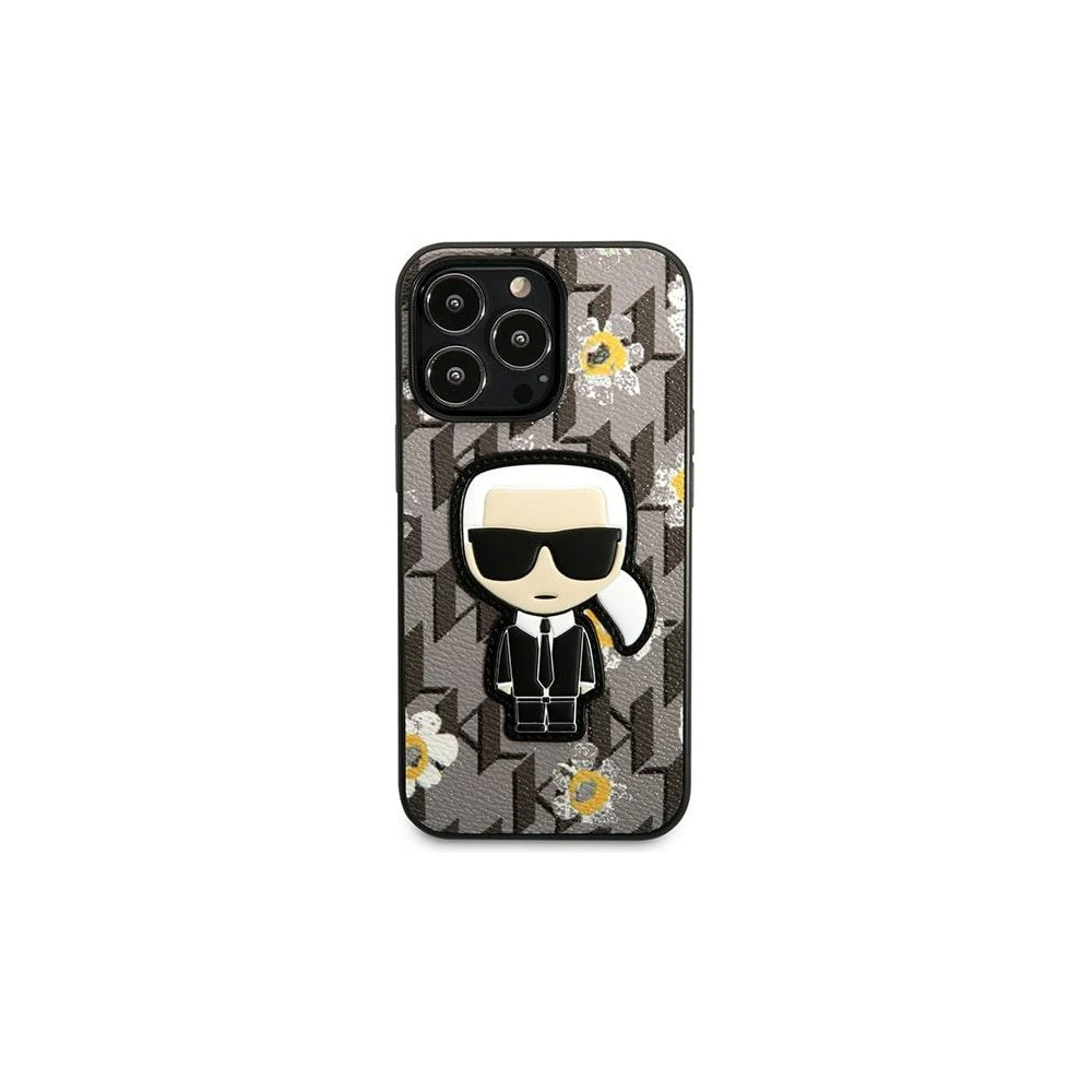 Etui Karl Lagerfeld KLHCP13LPMNFIK1 Apple iPhone 13 Pro szary/grey Flower Ikonik Karl