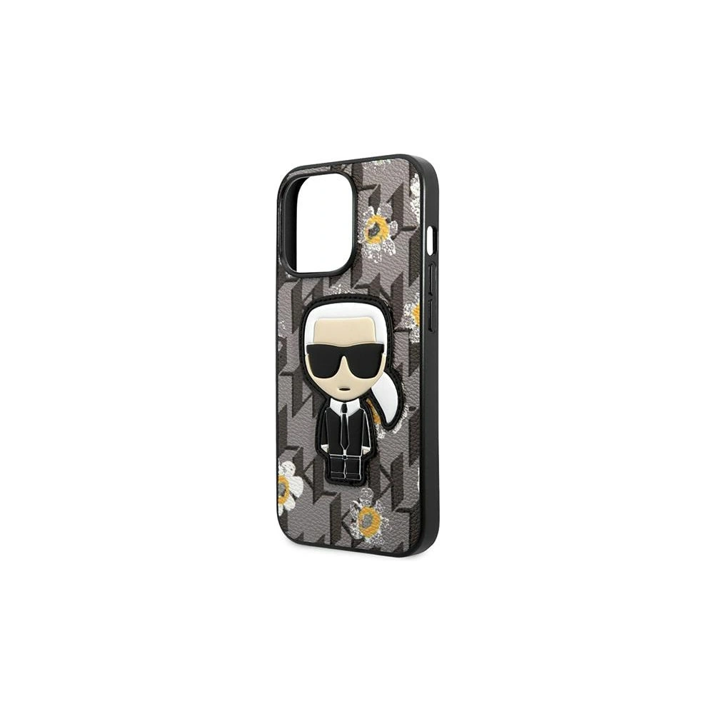 Etui Karl Lagerfeld KLHCP13LPMNFIK1 Apple iPhone 13 Pro szary/grey Flower Ikonik Karl