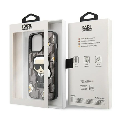 Buy Karl Lagerfeld KLHCP13LPMNFIK1 Apple iPhone 13 Pro grey Flower Ikonik Karl - KLD1208 - {ean13} - Home Screen Store Europe