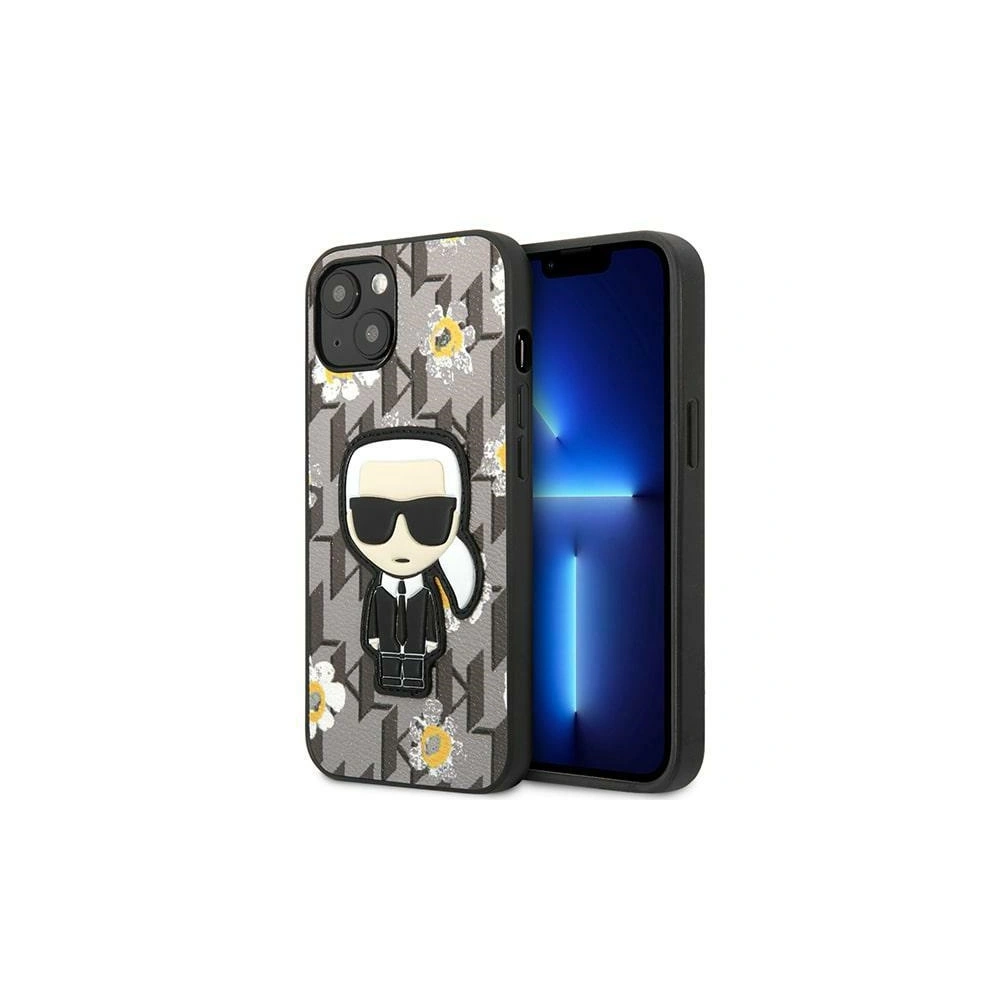 Etui Karl Lagerfeld KLHCP13MPMNFIK1 Apple iPhone 13 szary/grey Flower Ikonik Karl