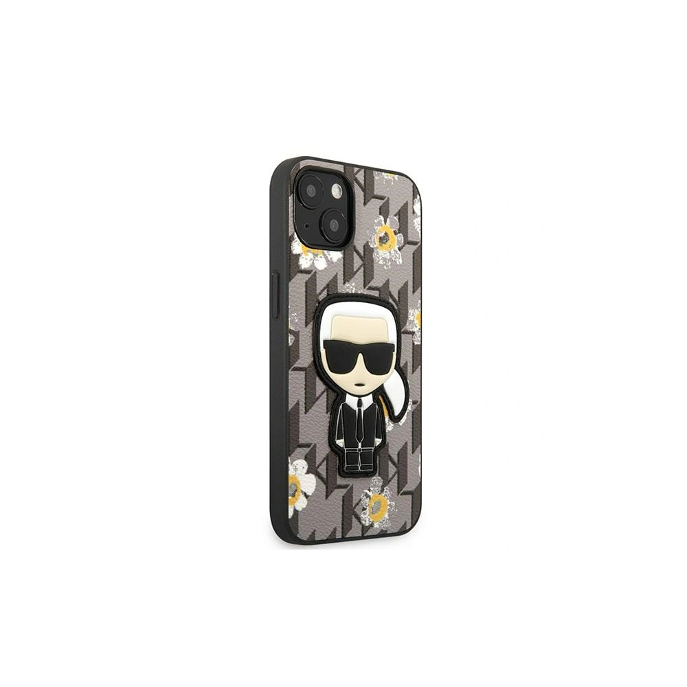 Etui Karl Lagerfeld KLHCP13MPMNFIK1 Apple iPhone 13 szary/grey Flower Ikonik Karl