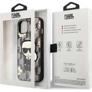 Kup Case Karl Lagerfeld KLHCP13SPMNFIK1 Apple iPhone 13 mini grau/grey Flower Ikonik Karl - KLD1211 - {ean13} - Sklep Home Screen