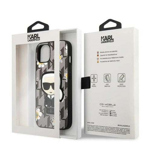 Kup Etui Karl Lagerfeld KLHCP13SPMNFIK1 Apple iPhone 13 mini gri/grey Floare Ikonik Karl - KLD1211 - {ean13} - Sklep Home Screen