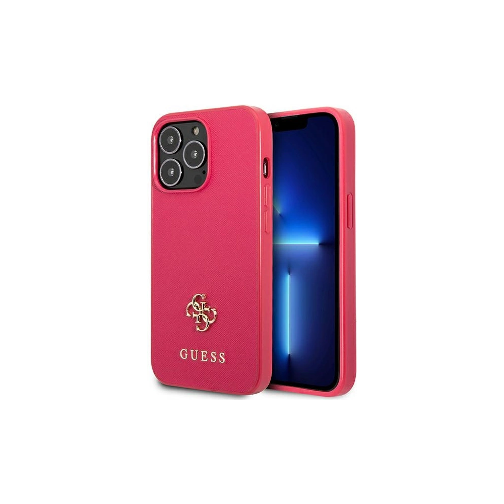 Etui Guess GUHCP13LPS4MF Apple iPhone 13 Pro różowy/pink hardcase Saffiano 4G Small Metal Logo